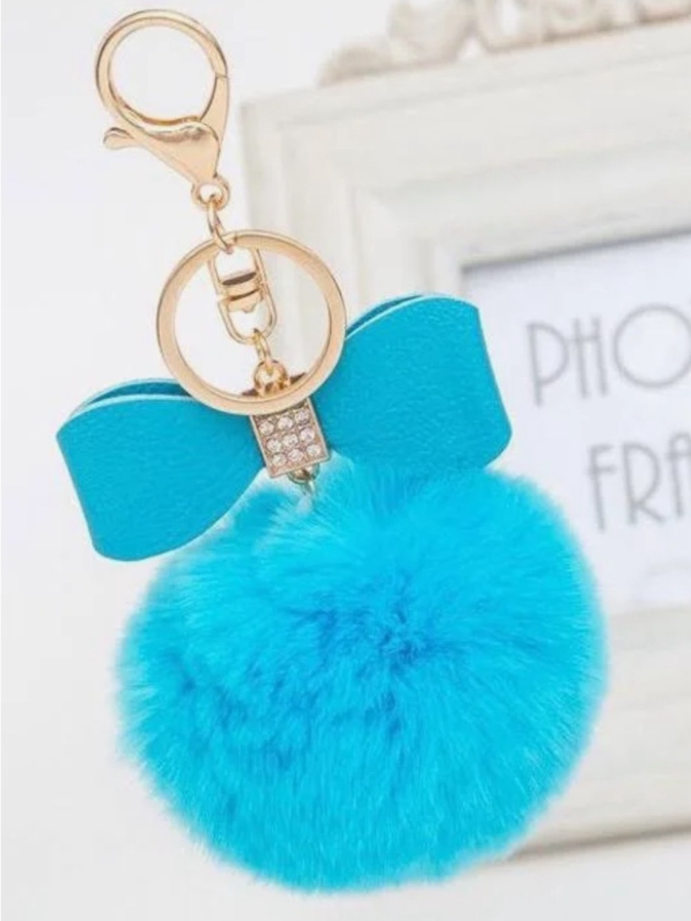 Fluffy Fur Bow Bag Charm & Keychain